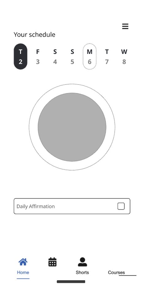 Wireframe третьего экрана приложения